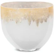 Wazony i flakony - Wazon EUROFIRANY IRIS 21 x 11 x 19 cm Srebrno-złoty - miniaturka - grafika 1