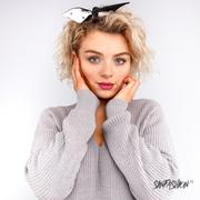 Swetry damskie - Sweter Urban Classics Lace Up Grey - miniaturka - grafika 1