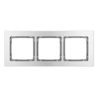 Klawisze i ramki - Karlik Ramka potrójna Deco metal - aluminium szczotkowane, grafit - miniaturka - grafika 1
