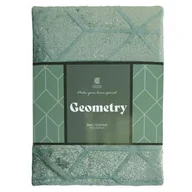 Koce - Koc Flanelowy Tłoczony Z Nadrukiem Geometry 150X200 Cm Butelkowa Zieleń - miniaturka - grafika 1