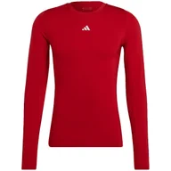 Koszulki męskie - ND05_K14740-M HP0639 Koszulka męska adidas Techfit Aeroready Long Sleeve Tee czerwona HP0639 r.M - miniaturka - grafika 1