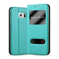 Etui i futerały do telefonów - Etui ochronne Cadorabo do Samsung Galaxy S6 w kolorze turkusowym etui na telefon komórkowy pokrowiec na książkę - miniaturka - grafika 1
