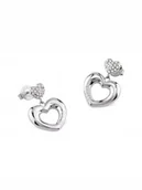 Kolczyki - Guess CRAZY IN LOVE srebrne kolczyki serduszka JUBE05209JW-RH - miniaturka - grafika 1