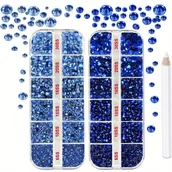 Inne - TEMU 2 Pudełka Kryształków Do Paznokci, Olśniewający Zestaw Z Kryształkami Do Paznokci, Torba, Dekoracja Na Wysokie Obcasy, W Różnych Rozmiarach Od - miniaturka - grafika 1