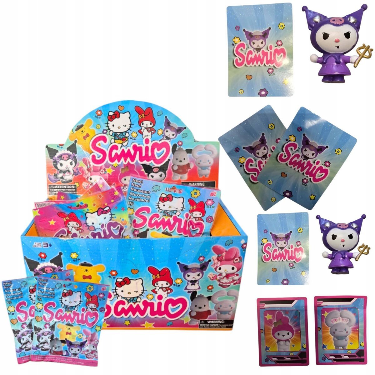 KUROMI SASZETKA NIESPODZIANKA FIGURKA + 3 KARTY KOLEKCJONERSKIE DO GRY