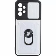 Etui i futerały do telefonów - Bizon Etui Case CamShield Card Slot Ring Galaxy A13 4G białe BCCSCSRGALA134GWE - miniaturka - grafika 1