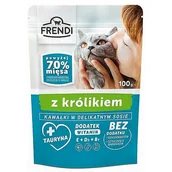 Mokra karma dla kotów - Frendi Karma Mokra Dla Kota Kawałki W Delikatnym Sosie Z Królikiem 100G - miniaturka - grafika 1