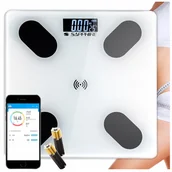 Wagi łazienkowe - Waga Łazienkowa analityczna Sapphire Smart elektroniczna 180KG Aplikacja - miniaturka - grafika 1