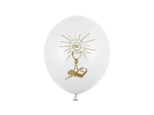 PartyDeco Balony lateksowe I Komunia Święta 27 cm 6 szt. SB12P-109Z-008-6 - Pamiątka Pierwszej Komunii Świętej - miniaturka - grafika 3