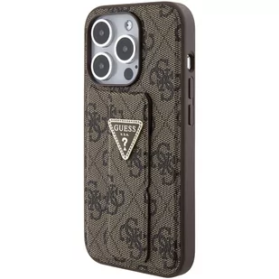 Guess GUHCP15LPGS4TDW iPhone 15 Pro 6.1" brązowy/brown hardcase Grip Stand 4G Triangle Strass - Etui i futerały do telefonów - miniaturka - grafika 3
