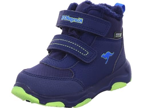 KangaROOS Chłopięce, uniseks, dziecięce buty KS-Yotto Mid V RTX Śniegowce, dk Navy/Limetta, 22 EU, Dk Navy Limetta, 22 EU