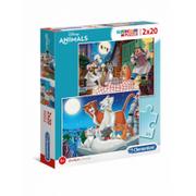 Puzzle - Clementoni Puzzle 2x20 Super Kolor Disney Animals - miniaturka - grafika 1