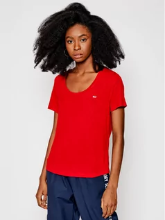 Koszulki i topy damskie - Tommy Jeans T-Shirt DW0DW09789 Czerwony Regular Fit - grafika 1