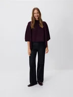Swetry damskie - Reserved - Sweter ponczo - ciemnofioletowy - miniaturka - grafika 1