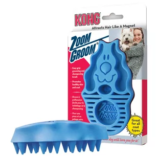 Szczotka do masażu Kong Dog Zoom Groom - 1 szt. - Szczotki i furminatory - miniaturka - grafika 1