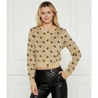 Swetry damskie - GUESS Kardigan SARAH | Regular Fit | z dodatkiem wełny - miniaturka - grafika 1