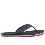 Klapki i japonki damskie - Klapki Tommy Hilfiger Glitter Logo Strap Flip-Flops FW0FW06423-DW5 - granatowe - miniaturka - grafika 1