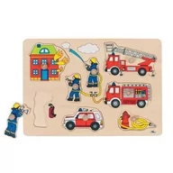 Układanki dla dzieci - Goki Gollnest&Kiesel Układanka z uchwytami Straż pożarna 8 elementów - miniaturka - grafika 1