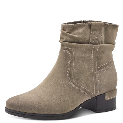 Jana Buty damskie Boot Heel 8-25375-43 modne kozaki, taupe Suede, 38 EU Weit