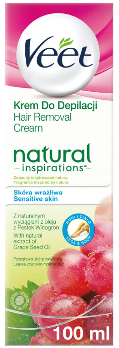 Veet Natural Inspirations, krem do depilacji dla skóry wrażliwej, 100 ml