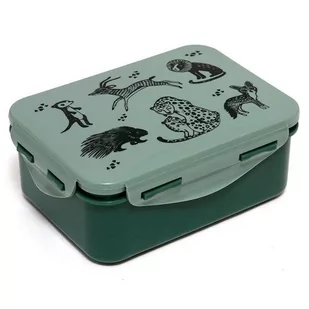 Petit Monkey Petit Monkey  -  Śniadaniówka Lunchbox Black Animals Salie - Lunch boxy - miniaturka - grafika 1