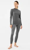 Pozostała odzież narciarska - Komplet bielizny damskiej termoaktywnej z wełny merino i bambusa Viking Shuter 0800 szary - M - miniaturka - grafika 1