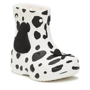 Kalosze Crocs Crocs Classic I Am Dalmatian Boot T 209079 White/Black 103 - Buty dla chłopców - miniaturka - grafika 1