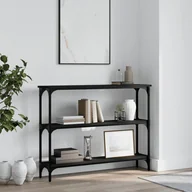 Konsole i sekretarzyki - vidaXL vidaXL Stolik konsolowy, czarny, 100x22,5x75 cm - miniaturka - grafika 1