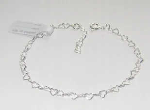 Bransoletka SERDUSZKO SREBRO 925 CELEBRYTKA 23 cm - Bransoletki - miniaturka - grafika 1