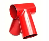 Place zabaw - ŁĄCZNIK TRÓJNIK DO BELKI OKRĄGŁEJ 10x10x10cm HUŚTAWKA WSPORNIK CZERWONY - miniaturka - grafika 1