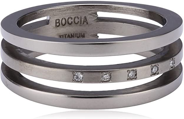 Pierścionek obrączka Boccia Women's Ring Titanium 5 Diamond Cuts 0.025 01280352