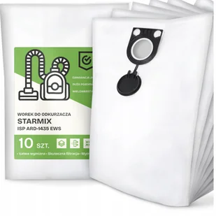 10x Worek do Odkurzacza Starmix Isp ARD-1435 Ews Syntetyczny Tekstylny G9 - Worki do odkurzaczy - miniaturka - grafika 1