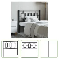 Inne meble do sypialni - The Living Store Metalowe wezgłowie - czarne - 100 cm - Wezgłowie - miniaturka - grafika 1