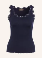 Koszulki i topy damskie - Rosemunde Top Z Jedwabiu Babette Z Koronką blau - miniaturka - grafika 1