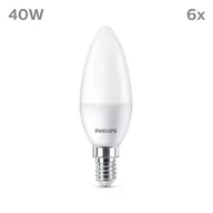 Żarówki LED - Philips świeca LED E14 4,9W 470lm 2 700 K mat 6szt - miniaturka - grafika 1