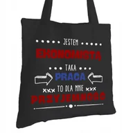 Torby i wózki na zakupy - Torba Bawełniana dla Ekonomisty Czarna Na Prezent ekologiczna Trwały Nadruk - miniaturka - grafika 1