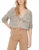 Swetry damskie - ONLY Damski kardigan z rękawami 7/8, Kamie? Pumeksowy, XS - miniaturka - grafika 1