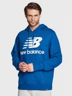 Bluzy męskie - New Balance Bluza Essentials Stacked Logo MT03558 Niebieski Relaxed Fit - miniaturka - grafika 1