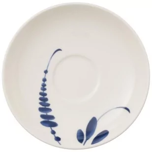 Villeroy & Boch vieux Luxembourg brindille-Mokka/Espresso spodek, naczynia z wysokiej jakości Premium w kolorze niebieskim, 12 cm Espresso spodek, porcelana, biała, 12 x 12 x 2 cm 10-4207-1430 - Filiżanki - miniaturka - grafika 1