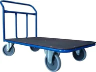 Wózki magazynowe - WiZ Wózek platformowy jednoburtowy. Poręcz spawana. Wym. 1200x700mm Ładowność: 600kg - miniaturka - grafika 1