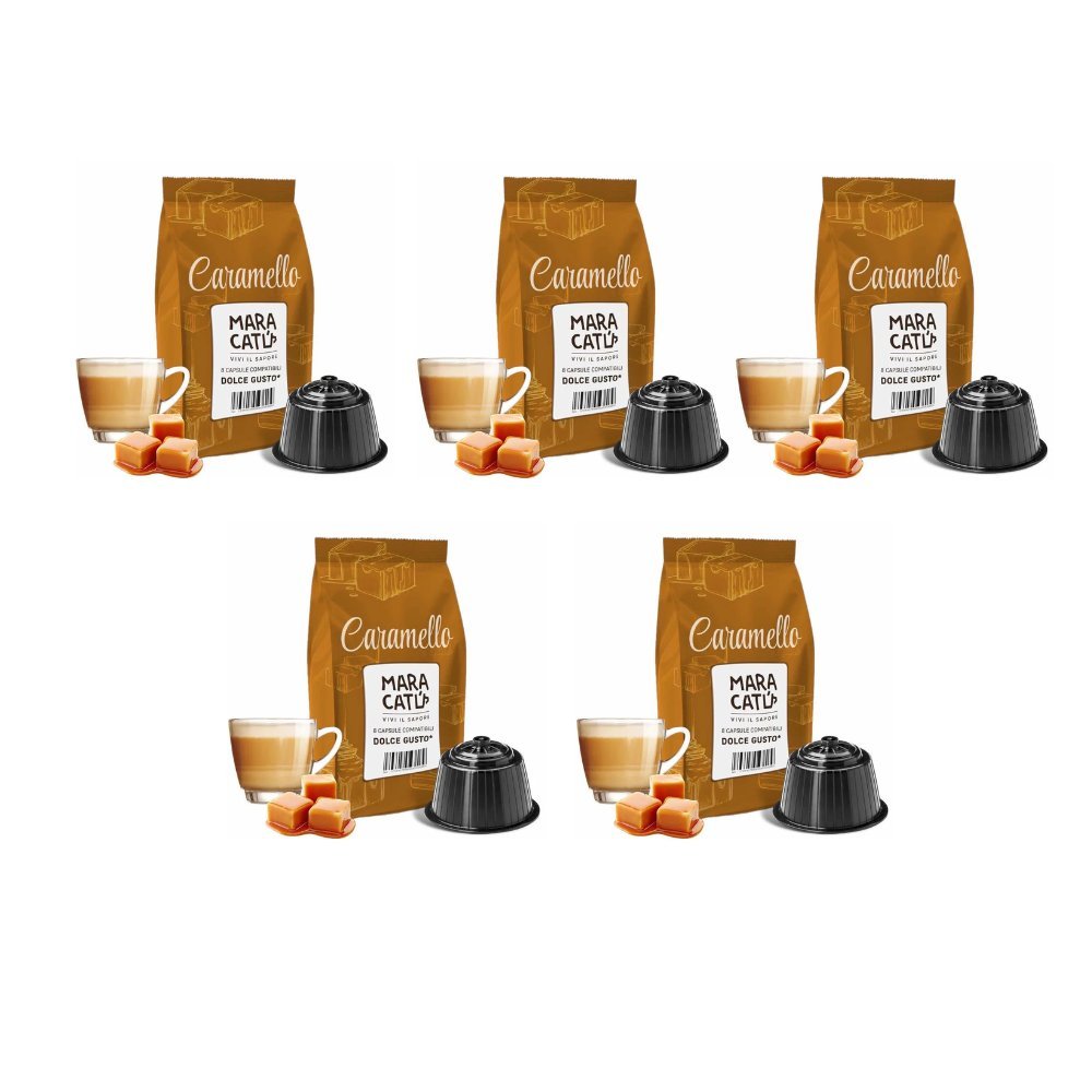 Kapsułki do Dolce Gusto Maracatú Caramel Zestaw 5 x 8 szt Słodki napój karmelowy