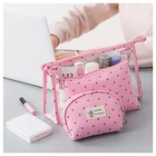 Pudła i pojemniki do przechowywania - ZESTAW 3 KOSMETYCZEK - róż KS91WZ3 - miniaturka - grafika 1