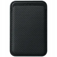 Portfele - Portfel magnetyczny Pitaka Woven Wallet MagSafe do telefonu czarno szary - miniaturka - grafika 1