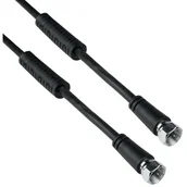 Kable - Przewó TV wtyk F + wtyk F 1,5m czarny - miniaturka - grafika 1