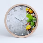 Zegary - Zegar ścienny drewniany rzymski warzywa fi 30 cm, Tulup - miniaturka - grafika 1