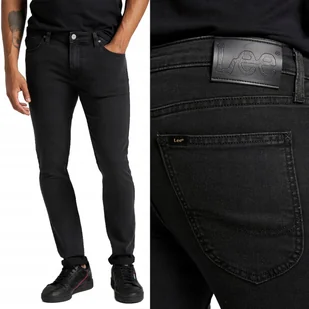 Lee MALONE SKINNY Washed Black DżINS czarne spodnie jeansowe rurki W28 L30 - Spodnie męskie - miniaturka - grafika 1