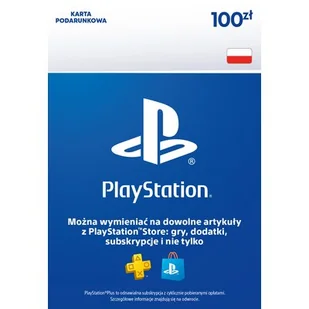 Kod aktywacyjny SONY PlayStation Network 100 zł - Gry PlayStation 4 - miniaturka - grafika 1