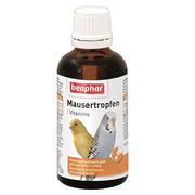 Witaminy i odżywki dla ptaków - Beaphar Mausertropfen witaminowy preparat do stosowania podczas pierzenia 50ml - miniaturka - grafika 1