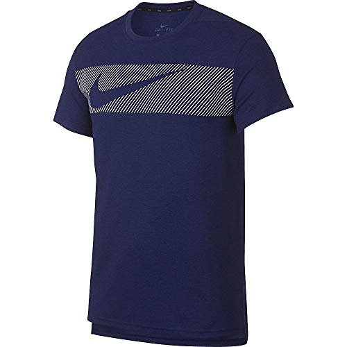 Nike Męski T-shirt 'Breathe Top Gfx' T-shirt męski Blue Void/Htr/White S