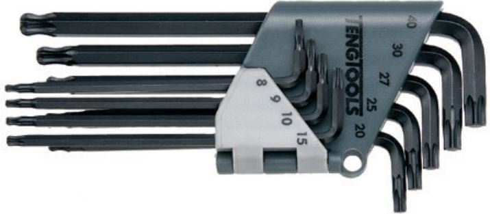 Teng Tools Zestaw kluczy trzpieniowych torx typ L T8 - T40 9szt. 161610100